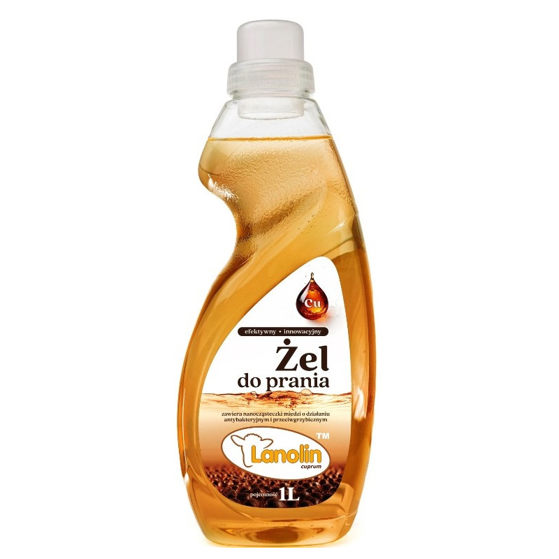 LANOLIN cuprum 1 L - płyn do prania bawełny, jedwabiu, lnu, poliestrów - lanolina z nanomiedzią