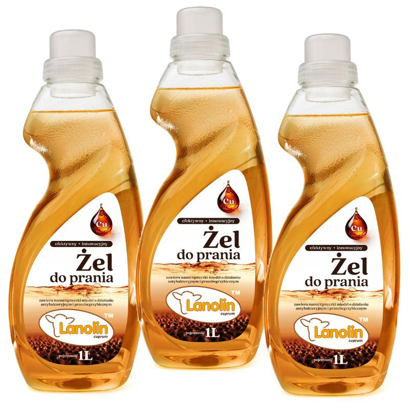 LANOLIN cuprum 3 L - płyn do prania bawełny, jedwabiu, lnu, poliestrów - lanolina z nanomiedzią