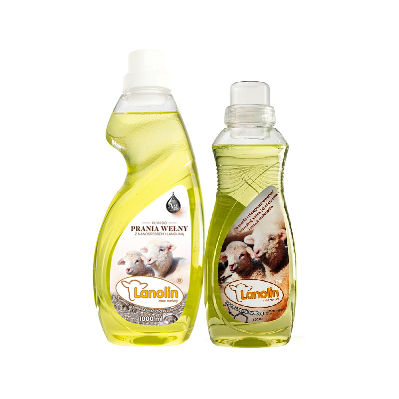 LANOLIN 1500 ml - płyn do prania wełny alpaka merino kamel kaszmir - lanolina z nanosrebrem