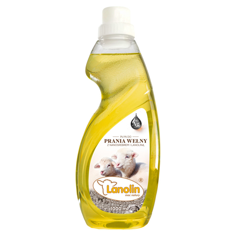 LANOLIN 1000 ml - płyn do prania wełny alpaka merino kamel kaszmir - lanolina z nanosrebrem